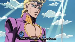 i,Giorno Giovanna have a dream Meme Template