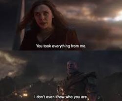 Proper Thanos I don't even know who you are Meme Template
