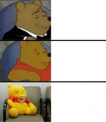 Winnie the pooh with weird smile Meme Template