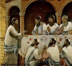 Jesus at The Last Supper with the original cast Meme Template