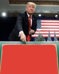 Trump points at sign Meme Template