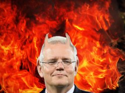 Scomo in hell Meme Template