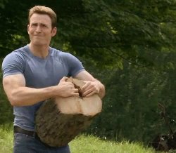 chris evans chopping wood Meme Template