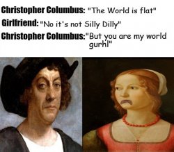 Christopher Columbus Flat World Meme Template