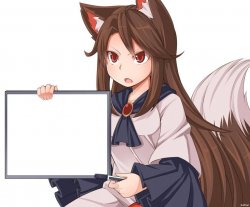 Anime kitsune fox girl nekomimi whiteboard Meme Template
