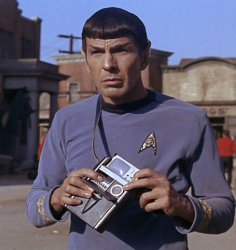 Spoke and his tricorder Meme Template