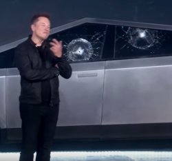 Tesla Cybertruck broken glass Meme Template