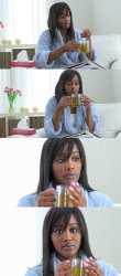Black Woman Drinking Tea (4 Panels) Meme Template