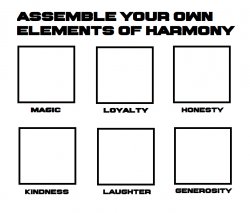 Assemble your own Elements of Harmony Meme Template