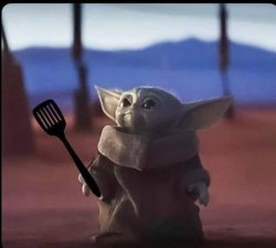 Baby Yoda spatula Meme Template