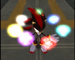 Shadow with Chaos Emeralds Meme Template