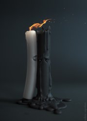 white/black candle Meme Template