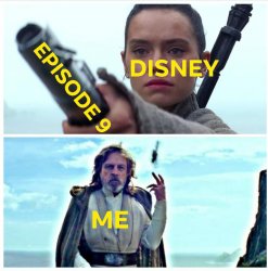 Luke Skywalker tosses Episode 9 Meme Template
