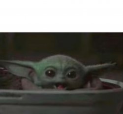 Baby Yoda smiling Meme Template