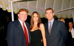 Trump, Melania and Prince Andrew at a Jeffrey Epstein party 2000 Meme Template