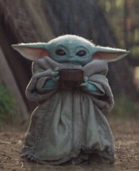 Sipping baby Yoda Meme Template