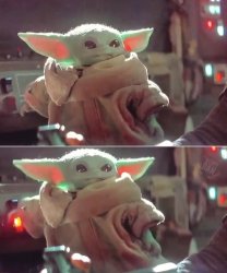 Mischievous Baby Yoda Meme Template
