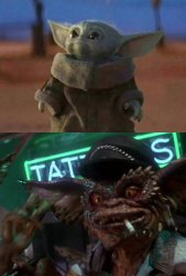 Baby Yoda vs Gremlin Meme Template