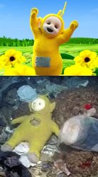 Teletubby before & after Meme Template