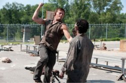 Daryl flying zombie kill Meme Template