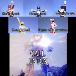 Mighty Morphin Power Rangers Form Call Union Meme Template