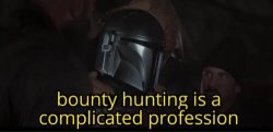 Bounty Hunting is a complicated profession Meme Template