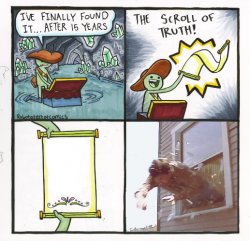 The Scroll Of Truth Out Of Window Meme Template
