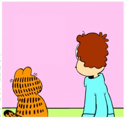 Jon and Garfield are being watched by somebody Meme Template