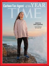 Greta Thunberg the carbon tax agent of the year! Meme Template