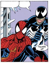 Spider-man and venom thumbs up Meme Template