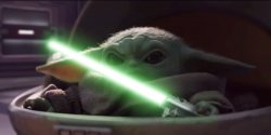Baby Yoda Lightsaber Meme Template