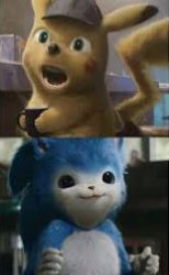 Pikachu and Sonic swapped Meme Template