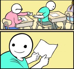 Wholesome Note Passing Meme Template