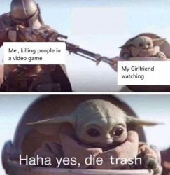 Mando & Baby Yoda Meme Template