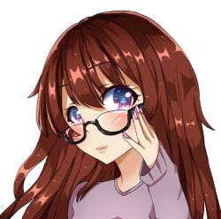Anime Girl with Glasses Purple Eyes Meme Template