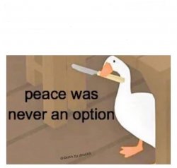 Peace was never an option goose Meme Template