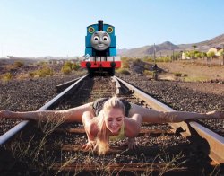 thomas the tank engine coming for girl’s ass Meme Template