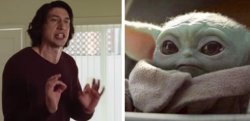 Adam Driver & Baby Yoda Argue Meme Template