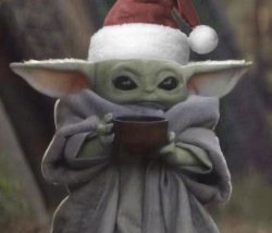Christmas baby Yoda Meme Template