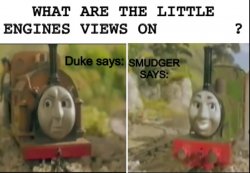Duke vs smudger Meme Template