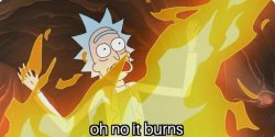 Oh no it burns Rick and Morty Meme Template