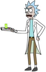 Rick With Portal Gun Transparent Meme Template