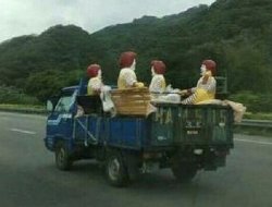 Truckload of Ronald McDonalds Meme Template