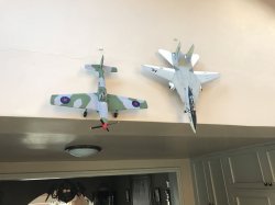 Airplane models on display wall Meme Template