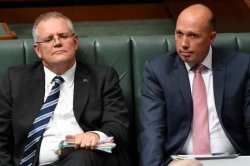 Morrison and Dutton in Parliament Meme Template
