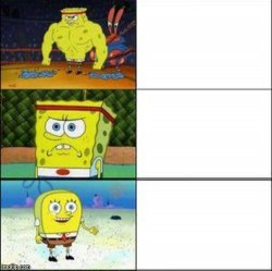 SpongeBob strong to weak Meme Template