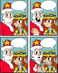 santa and jessie Meme Template