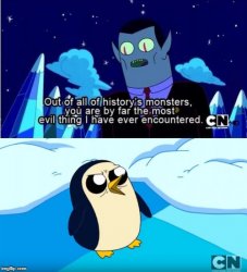 Adventure Time Gunter Hunson Abadeer Most Evil Meme Template