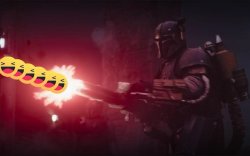 Mandalorian Heavy Gunner Laugh Emoji Meme Template