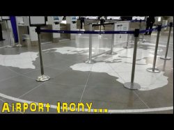 Really.....wtf is flat earth doing in an airport? Meme Template